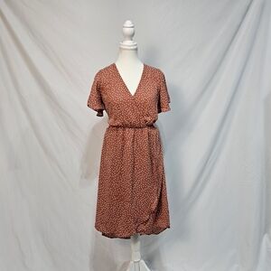 Sienna Sky Rust Polka Dot Midi Dress